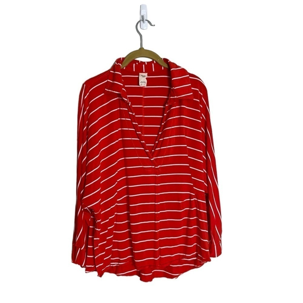 Free People Red Striped Top